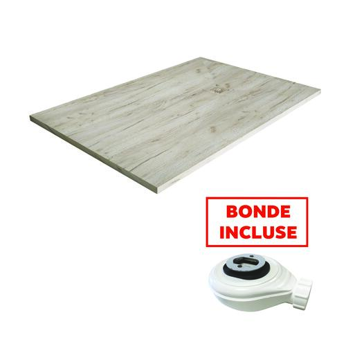 Receveur de douche résine de synthèse Nola Noyer 80x100
